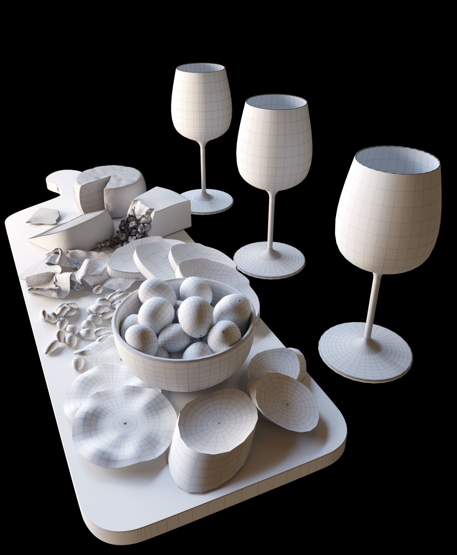 Food sausage and cheese 3D model_3