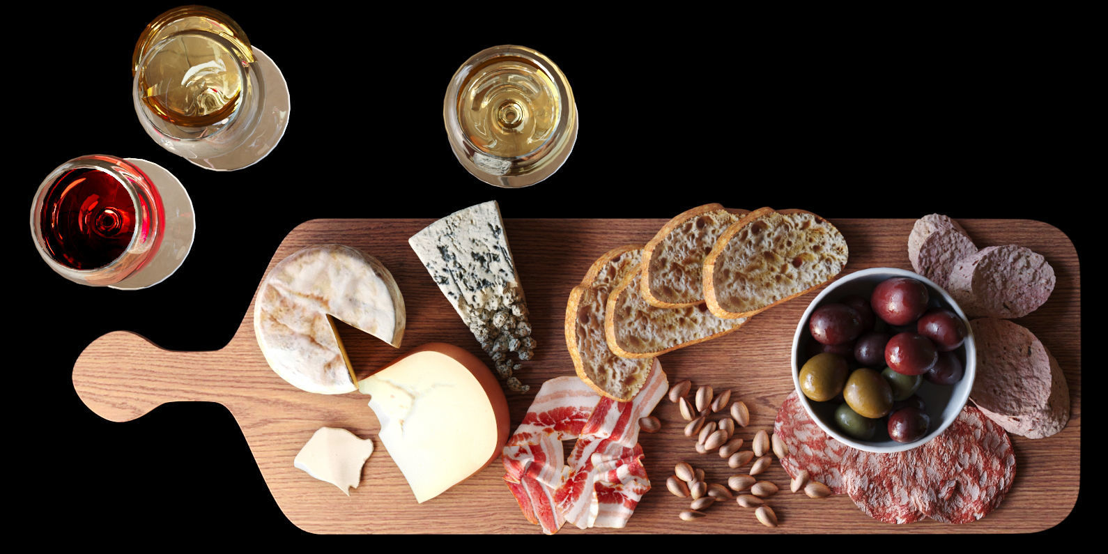 Food sausage and cheese 3D model_1