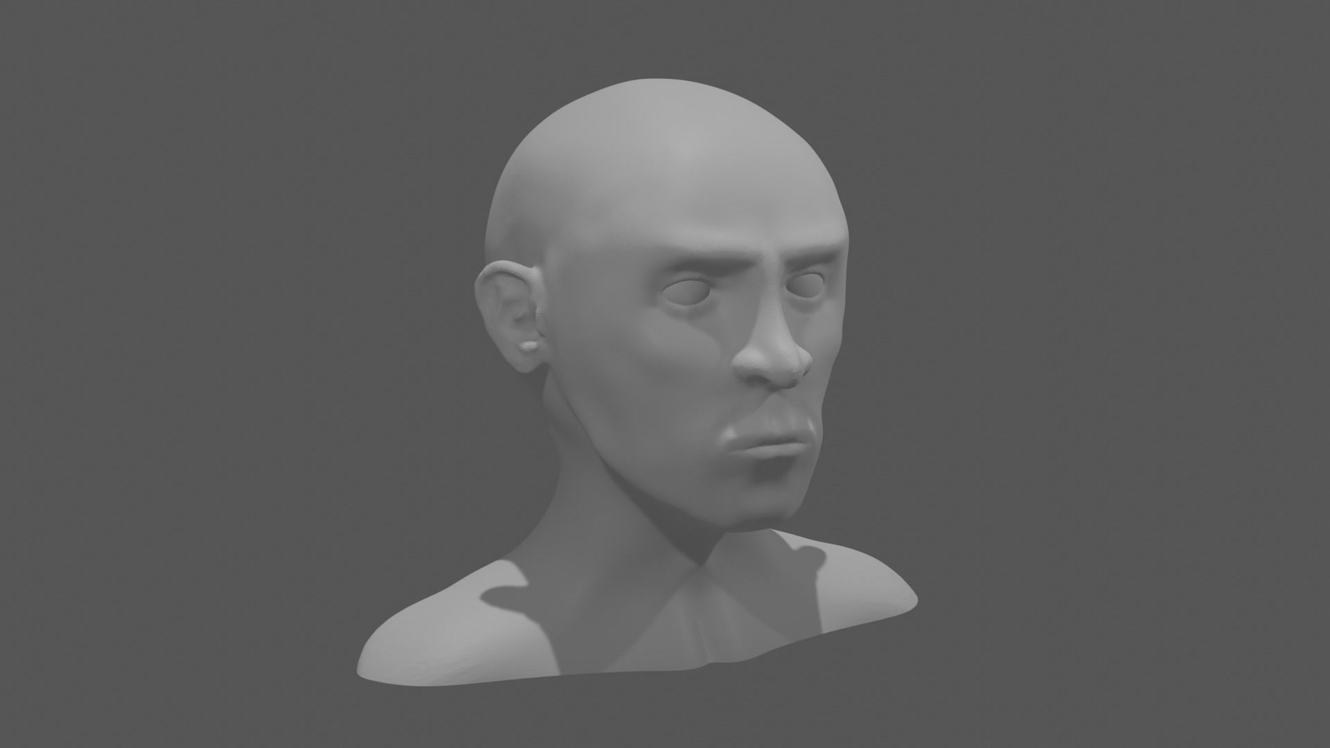 Basic Male Face 3D print model_1