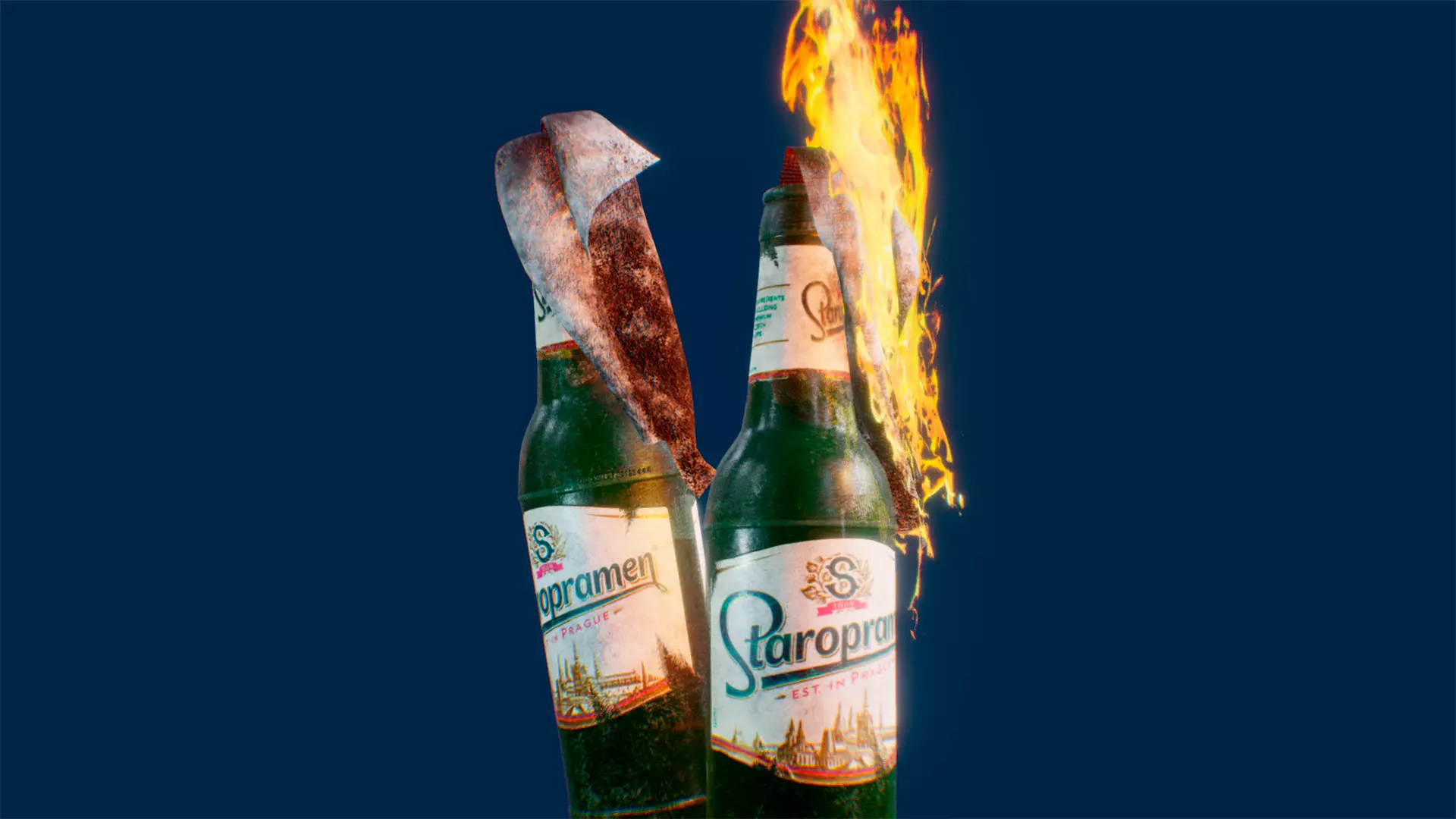 Molotov cocktail Low-poly 3D model_0