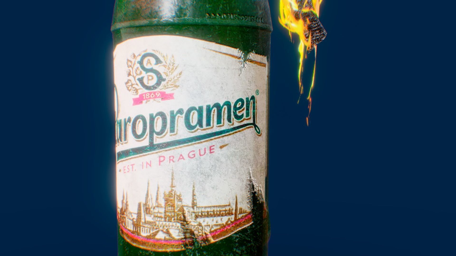 Molotov cocktail Low-poly 3D model_5