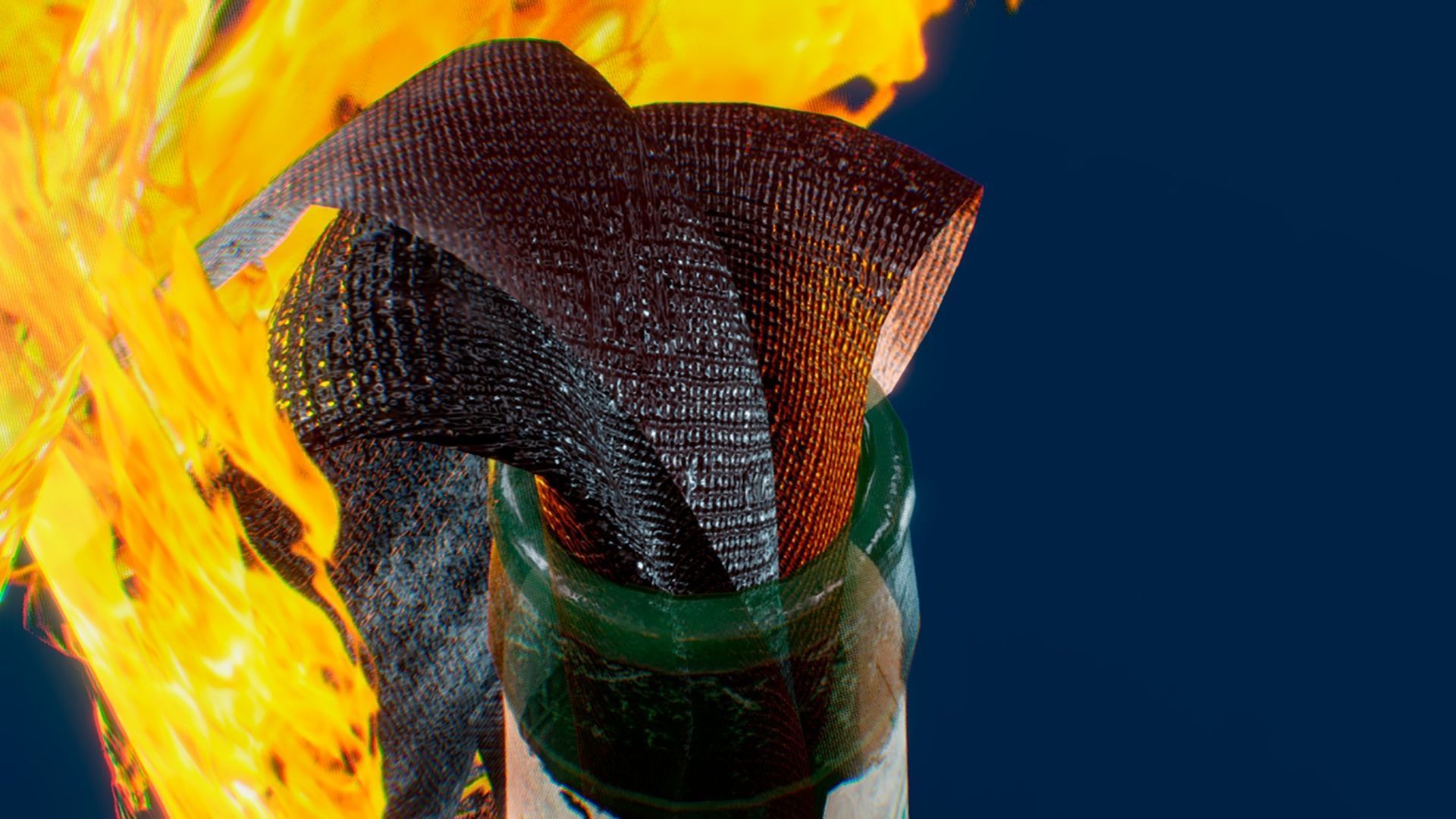 Molotov cocktail Low-poly 3D model_4