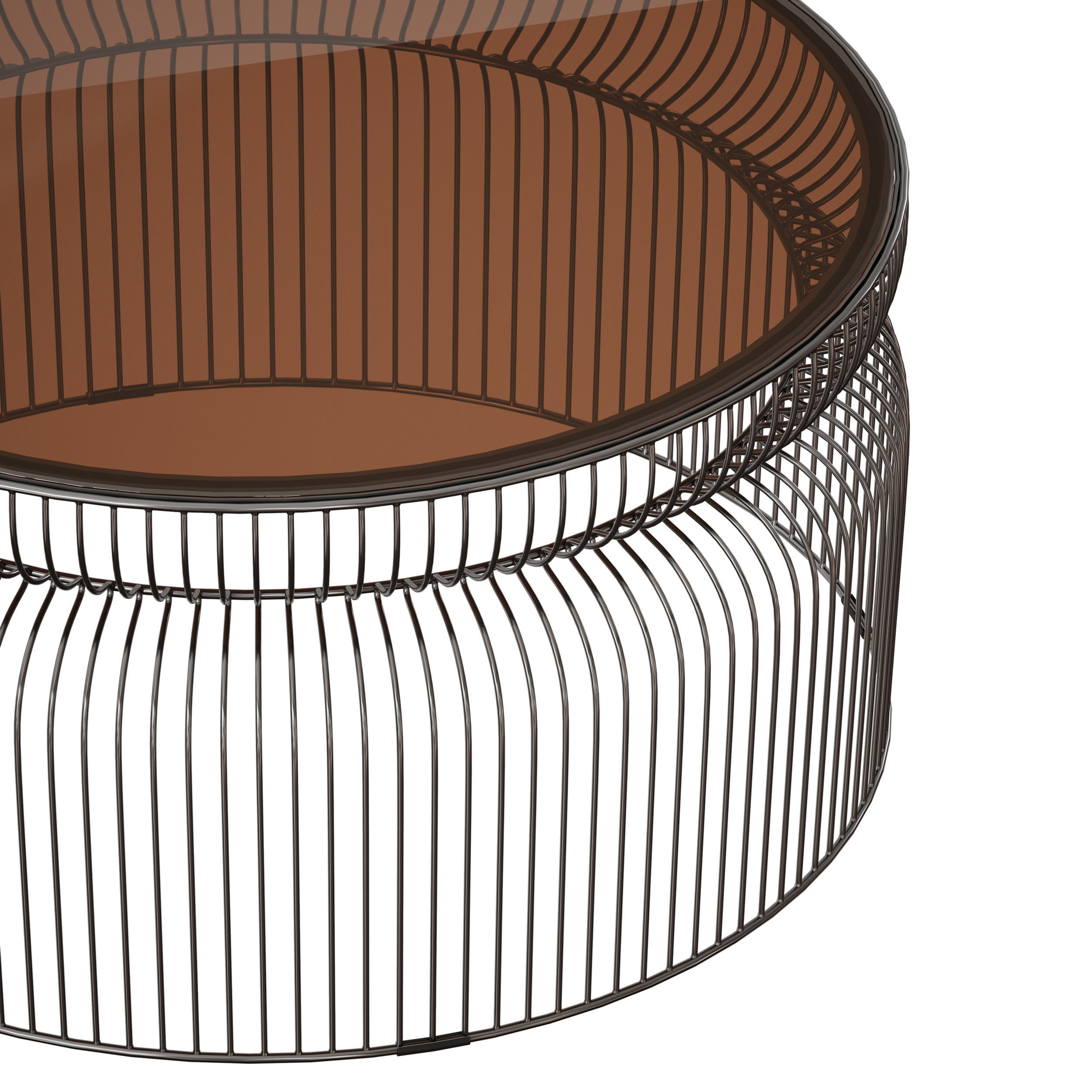 Spoke Tea Glass Graphite Metal Coffee Table Crate and Barrel 3D model_8