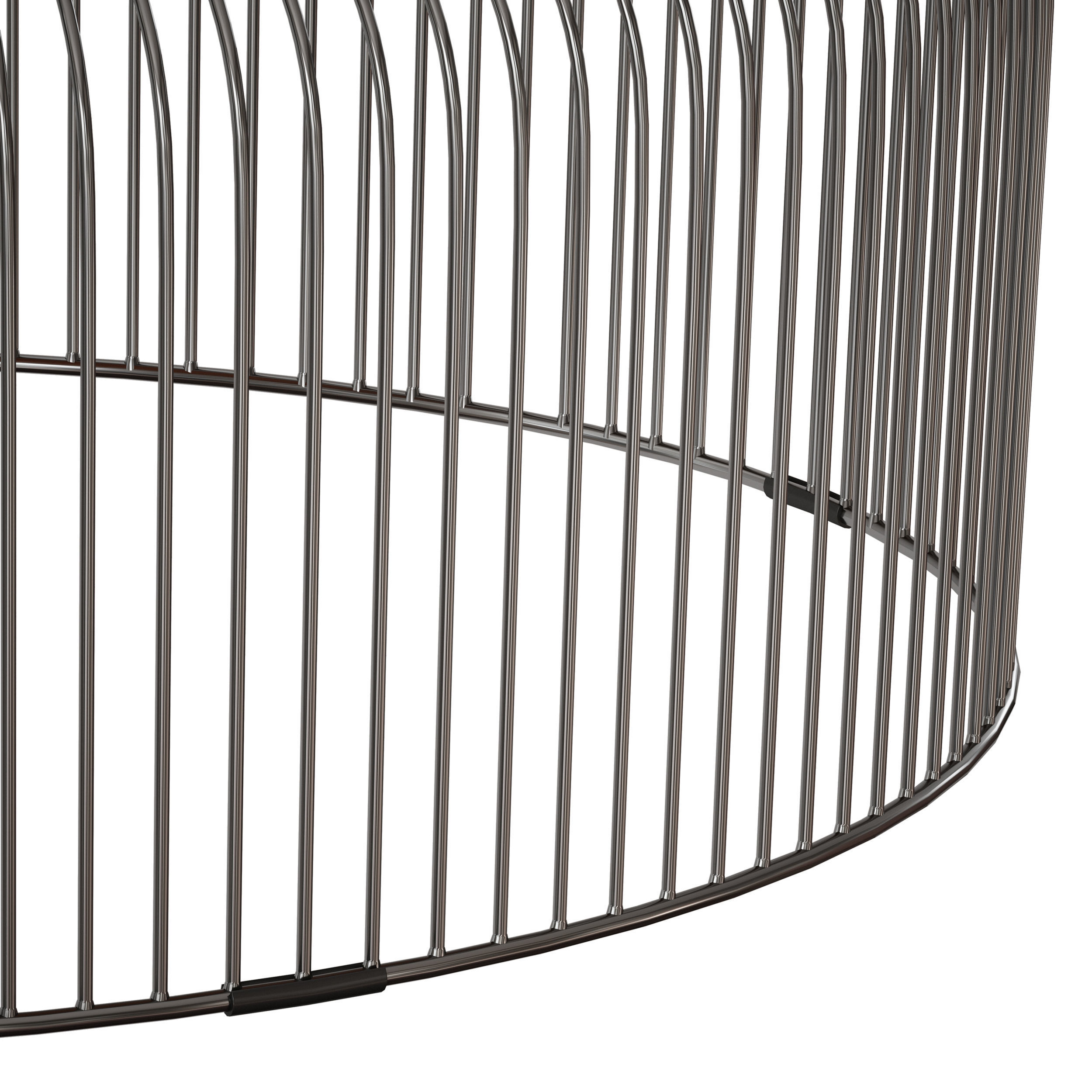 Spoke Tea Glass Graphite Metal Coffee Table Crate and Barrel 3D model_7