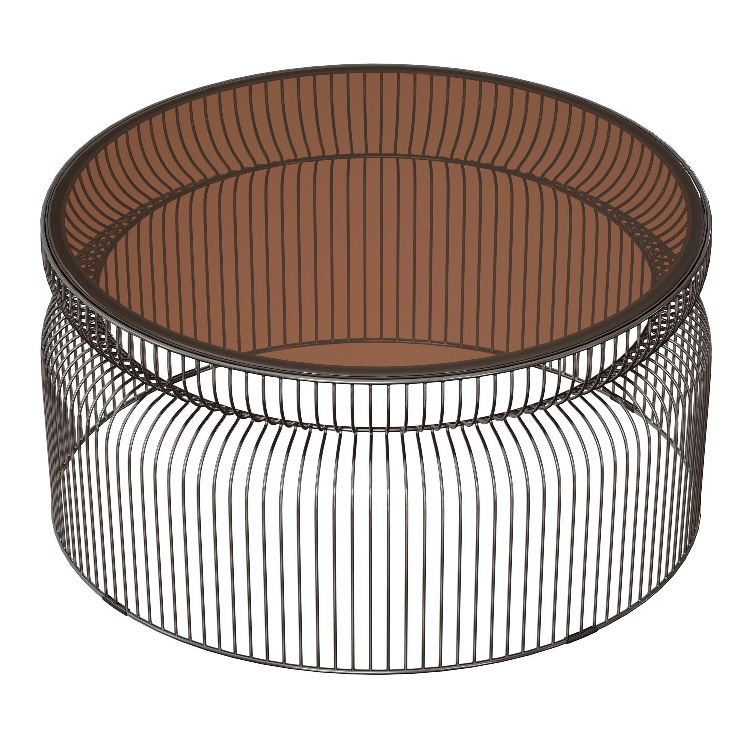 Spoke Tea Glass Graphite Metal Coffee Table Crate and Barrel 3D model_3