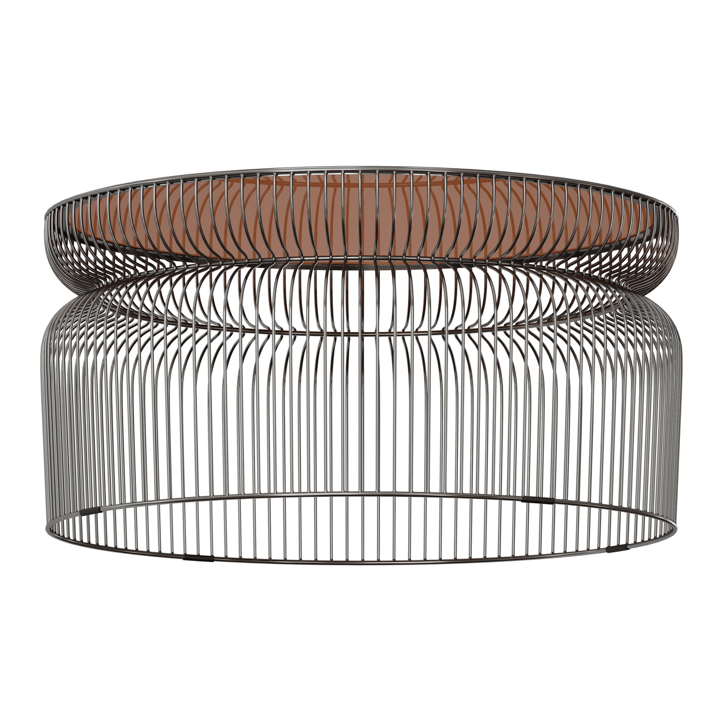 Spoke Tea Glass Graphite Metal Coffee Table Crate and Barrel 3D model_1