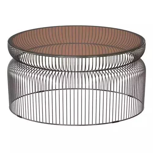 Spoke Tea Glass Graphite Metal Coffee Table Crate and Barrel