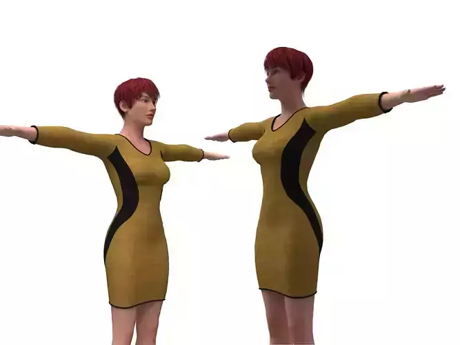 3d realistic woman with clothing driss