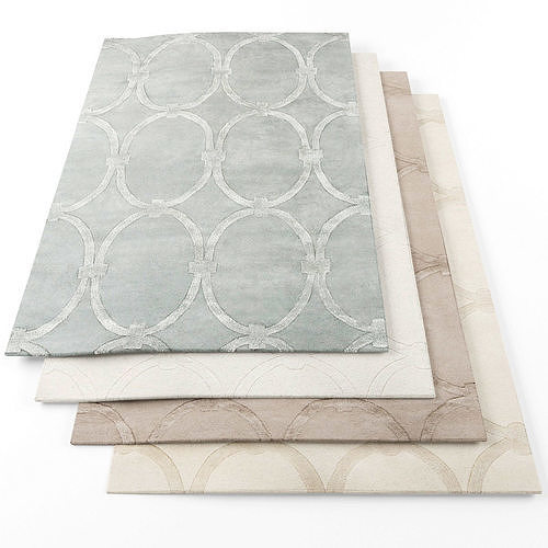 Rugs-937 rug with circles Low-poly 3D model