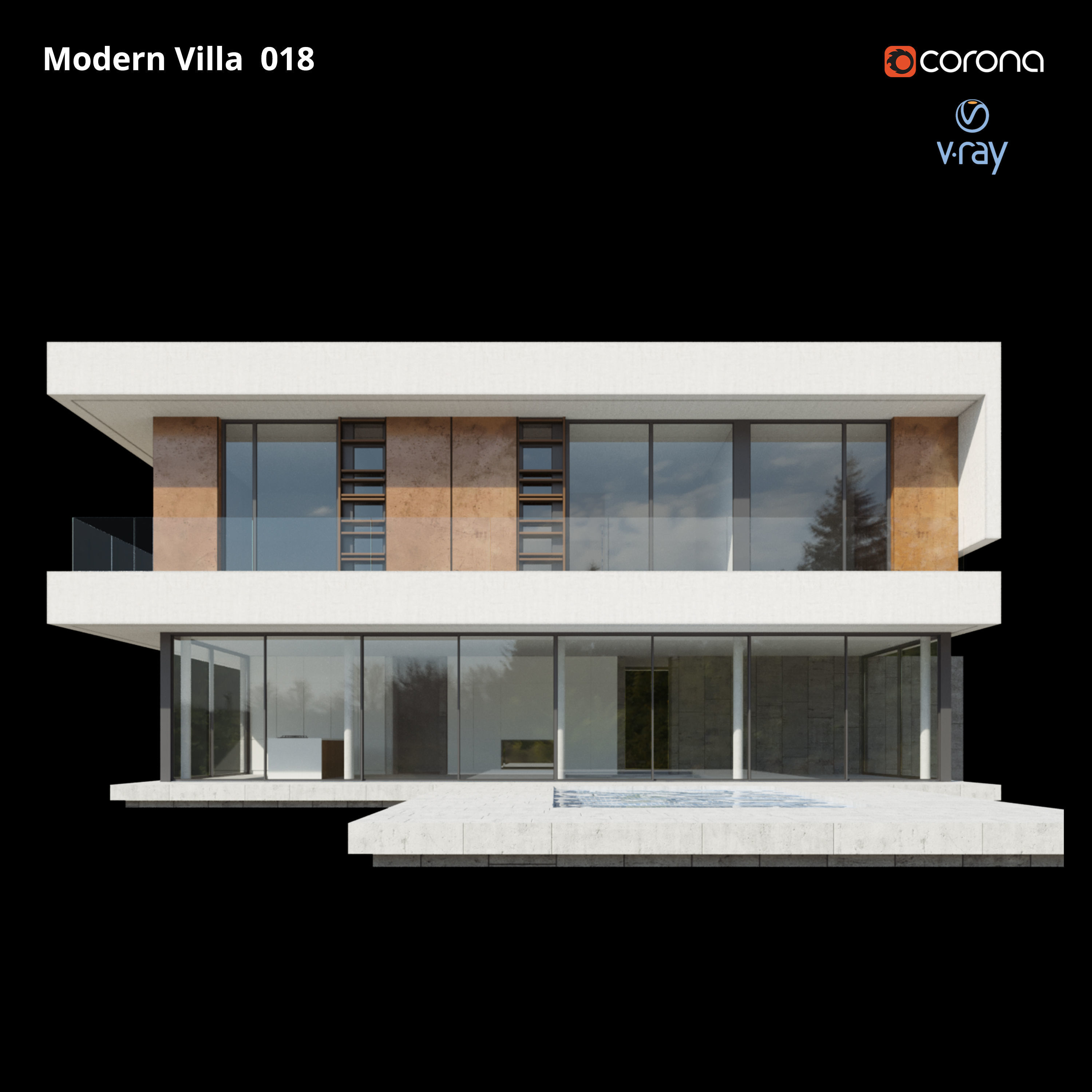 Modern Villa Design 018 3D model_4