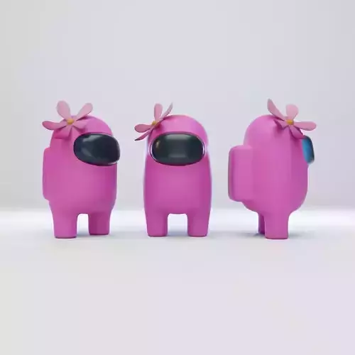 Among Us Flower Hat Character 3D model