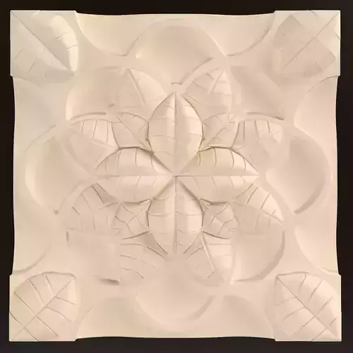 Decorative carving rosette mandala rectangular tiles