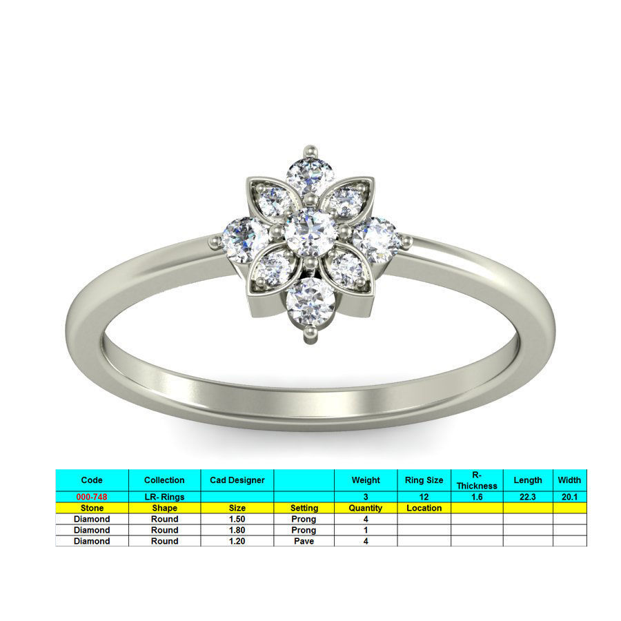 Women ring stl render detail 3D print model_1