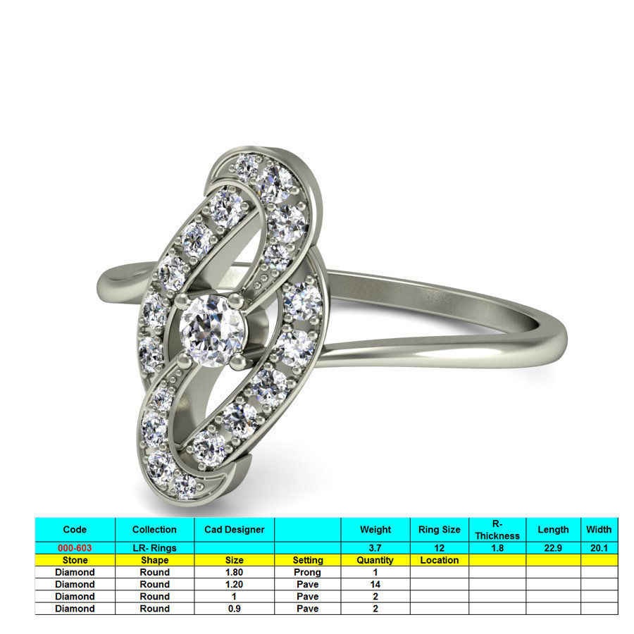 Women ring stl render detail 3D print model_1