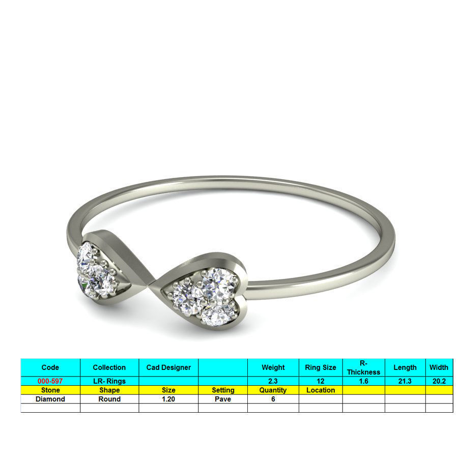 Women ring stl render detail 3D print model_1