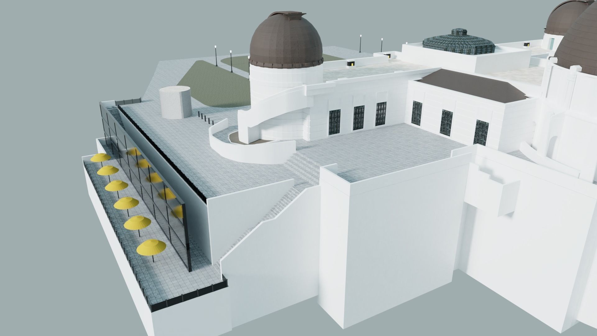 Griffith Observatory Low-poly 3D model_6