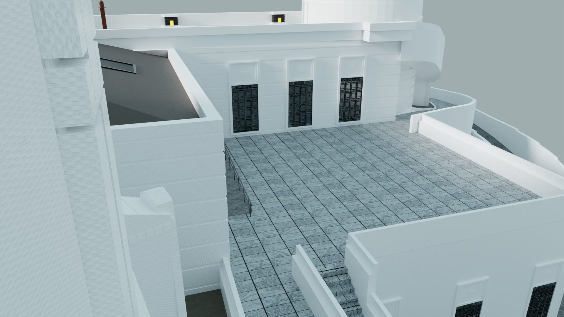 Griffith Observatory Low-poly 3D model_4