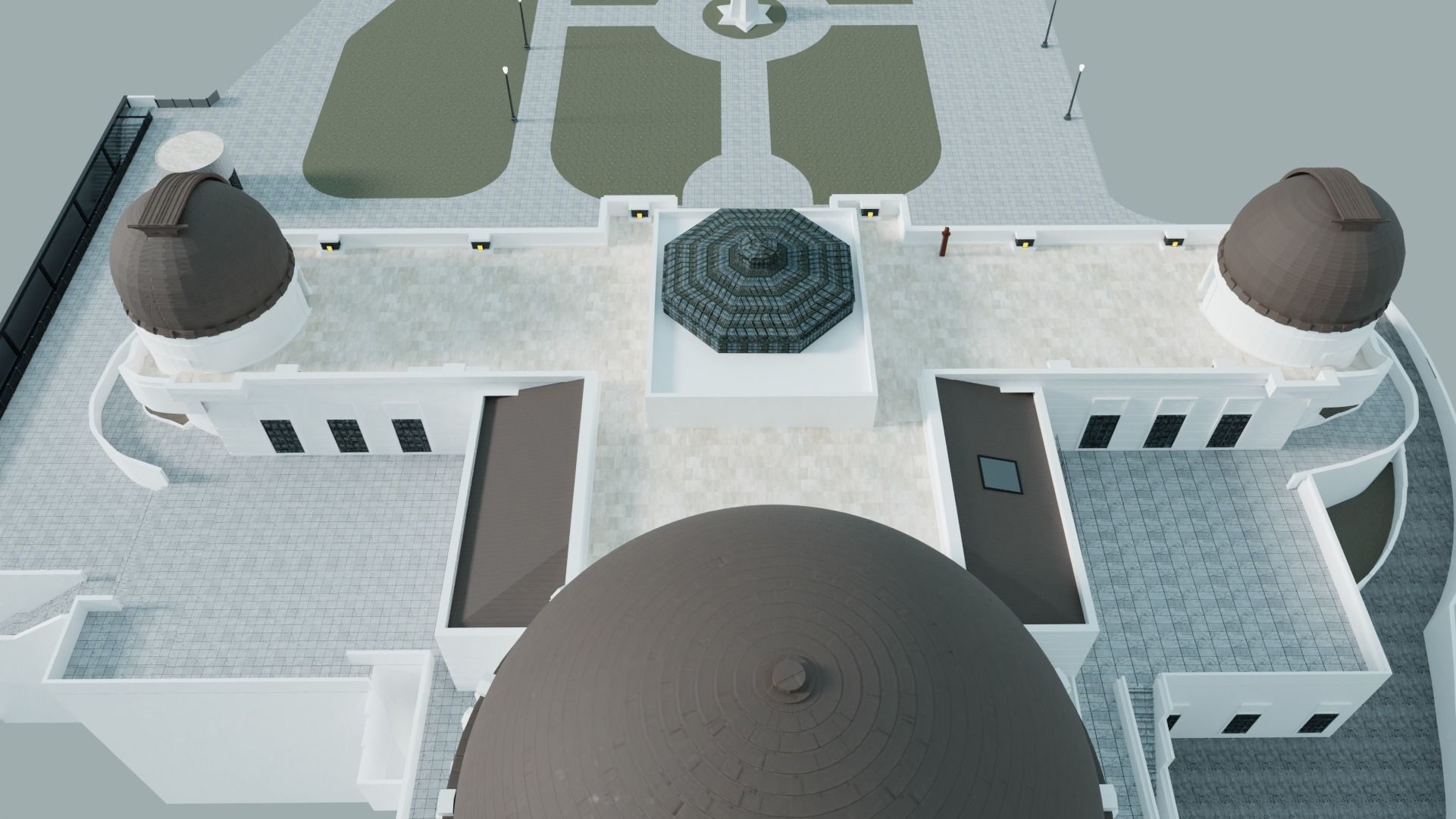 Griffith Observatory Low-poly 3D model_7