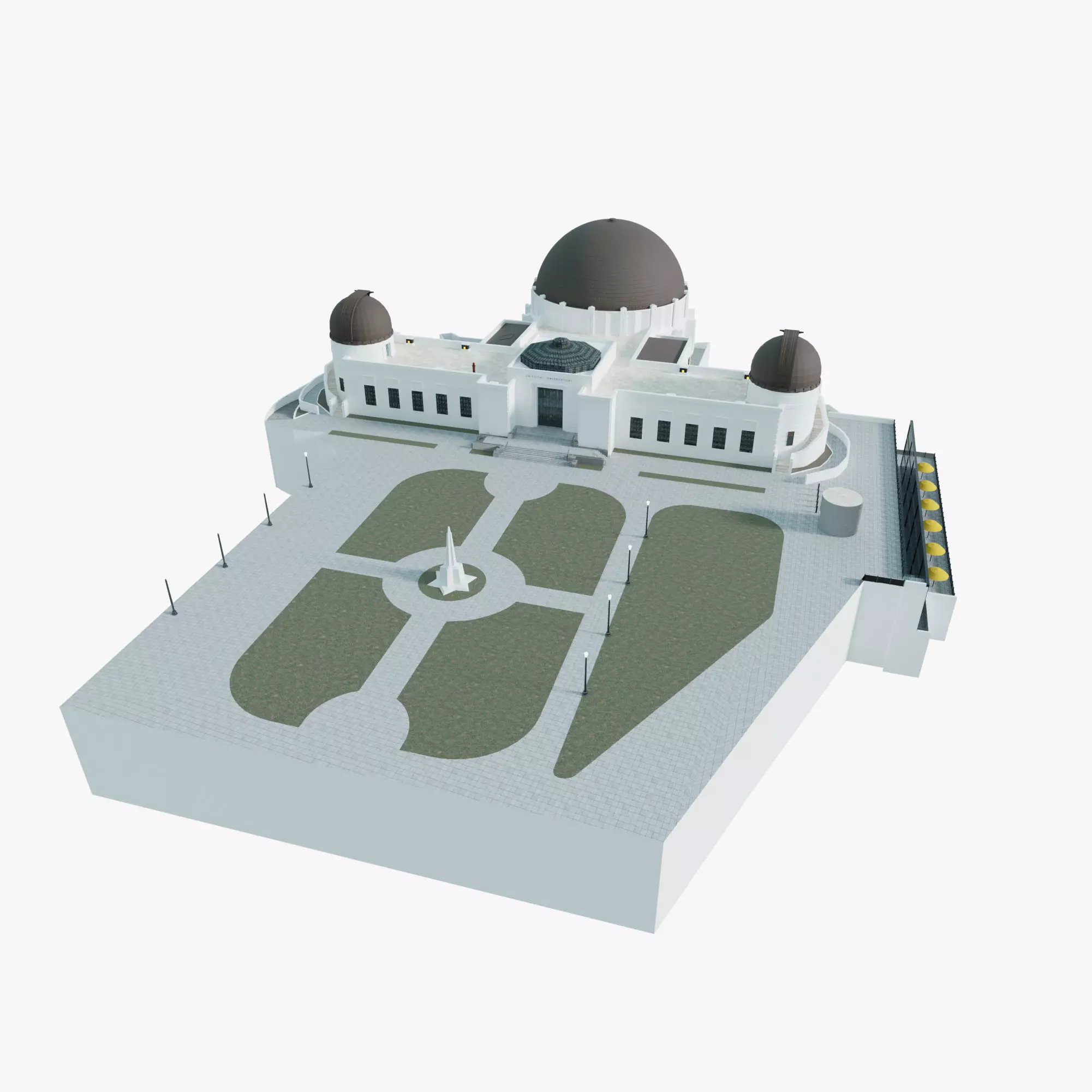 Griffith Observatory Low-poly 3D model_0
