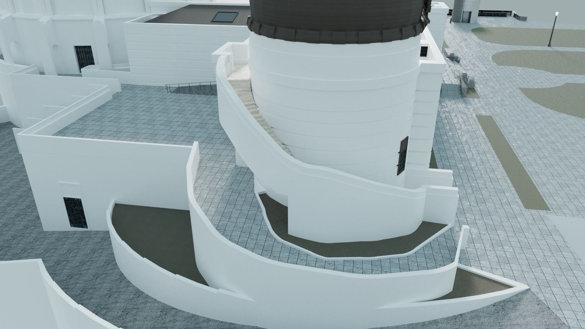 Griffith Observatory Low-poly 3D model_3