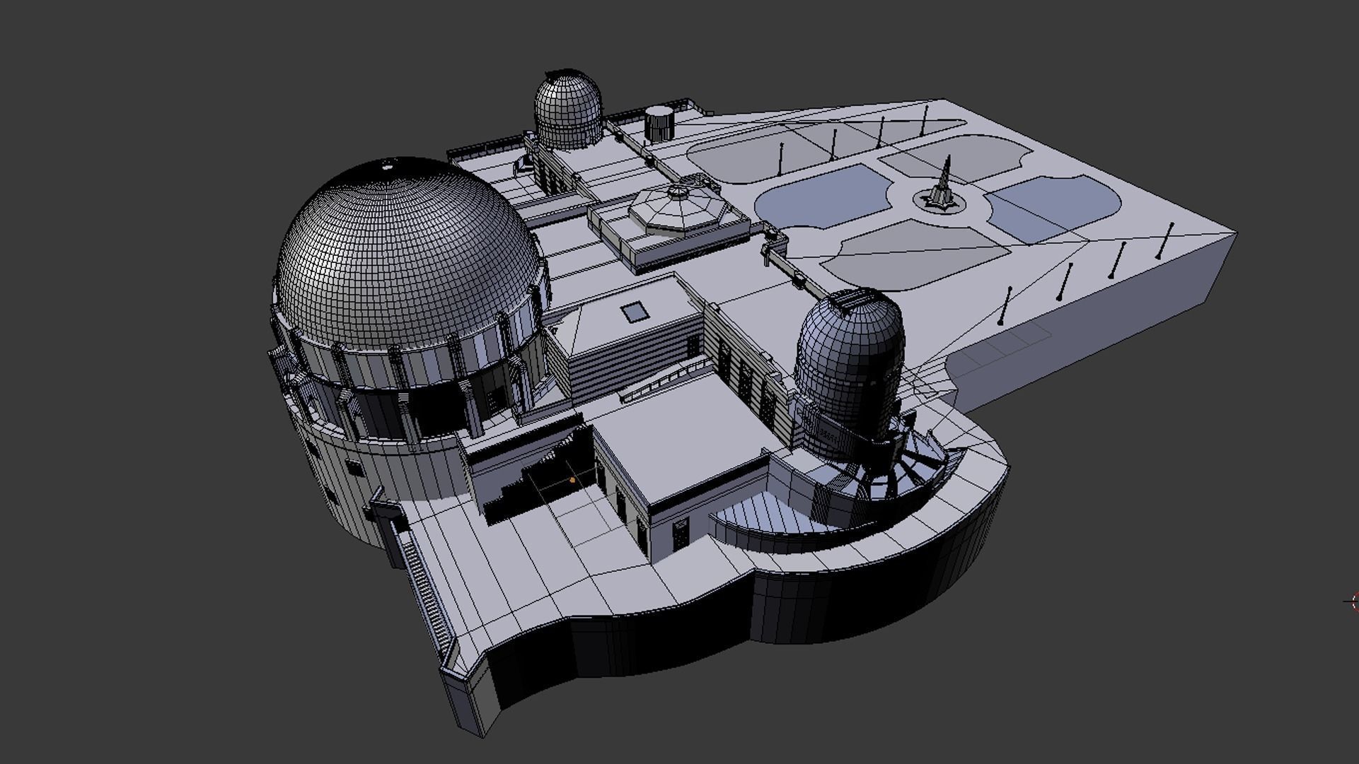 Griffith Observatory Low-poly 3D model_9