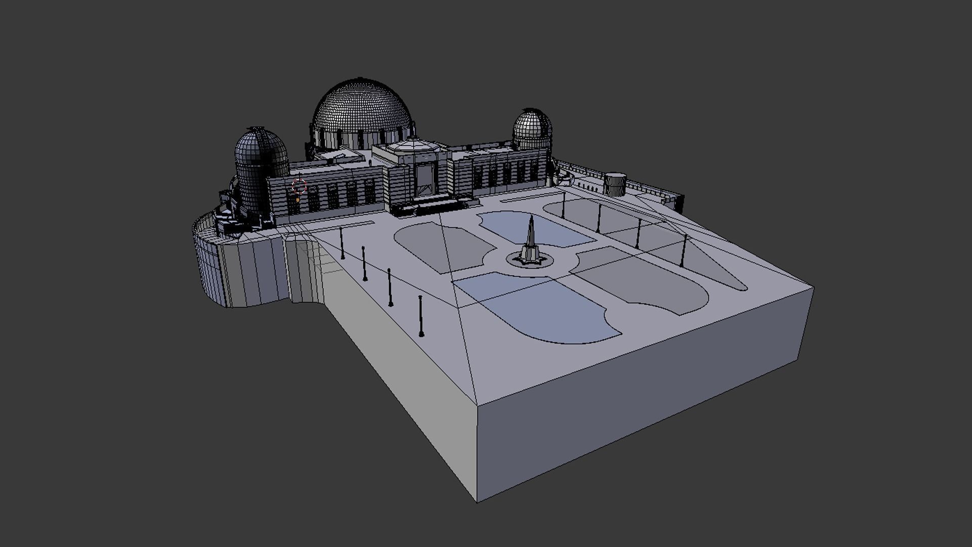 Griffith Observatory Low-poly 3D model_8