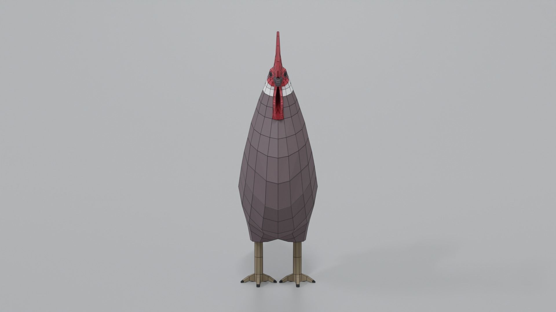 Low Poly Cartoon Rooster Low-poly 3D model_16