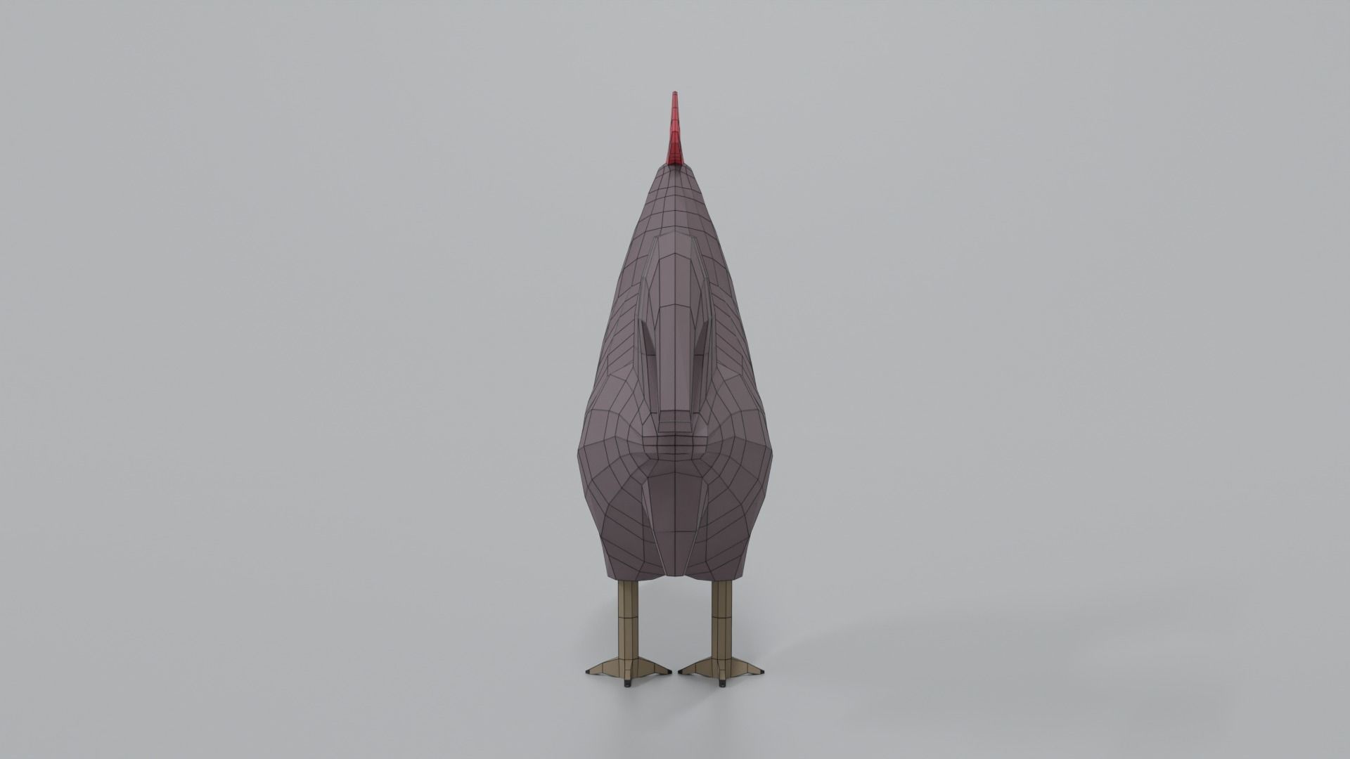 Low Poly Cartoon Rooster Low-poly 3D model_12