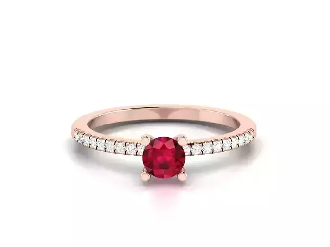 Women solitaire ring 3dm render detail