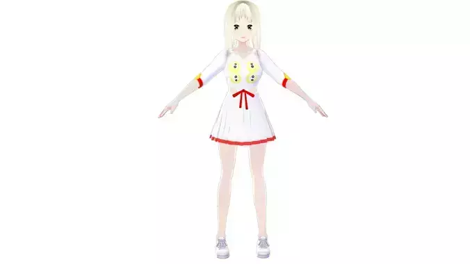 JINNY ASIAN GIRL ANIME CHARACTER T-POSE SHAPE KEYS