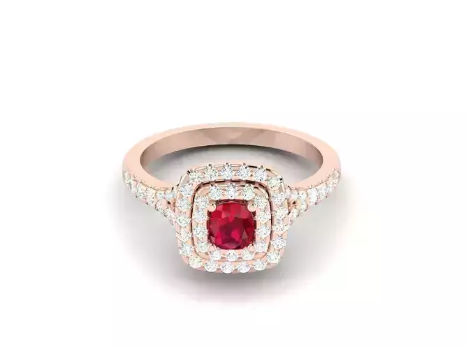 Women solitaire ring 3dm render detail