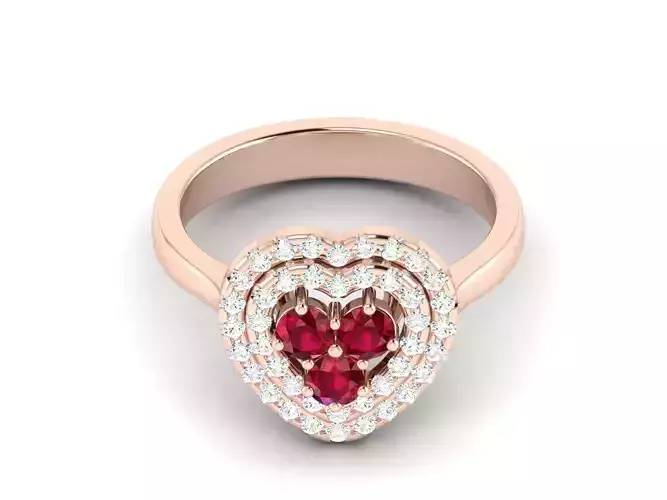 Women heart ring 3dm render detail