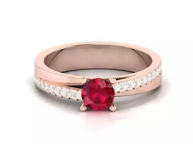 Women solitaire ring 3dm render detail