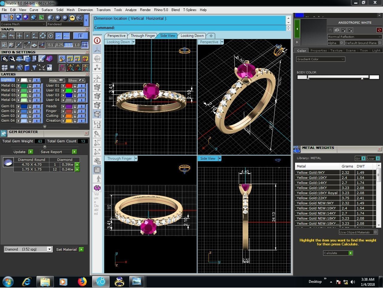 Women solitaire ring 3dm render detail 3D print model_9