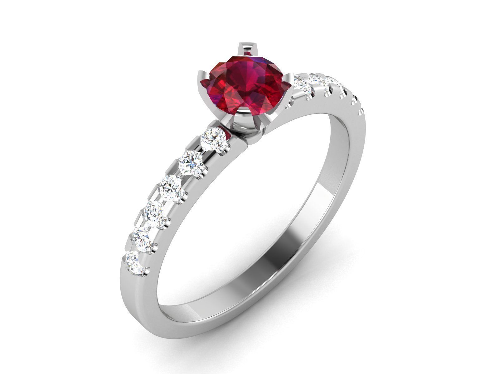 Women solitaire ring 3dm render detail 3D print model_7