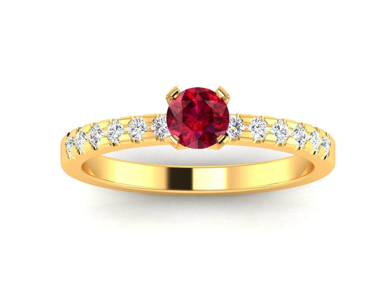 Women solitaire ring 3dm render detail 3D print model_5