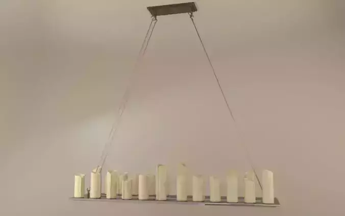 Pillar Candle Rectangle Chandelier Lamp large 3D model