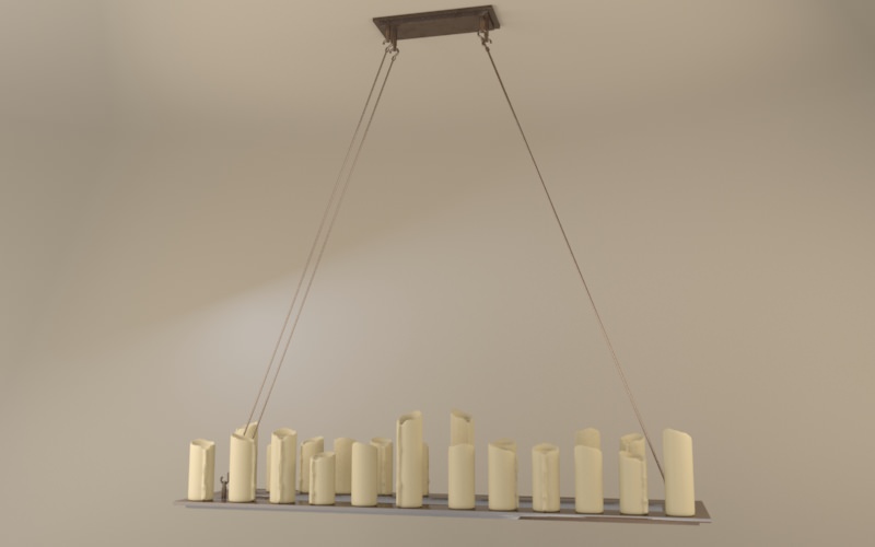 Candle Rectangle Chandelier Lamp Large 3d Model Max Pillar Candle Rectangle Chandelier Lamp Large 3d Model Max 1