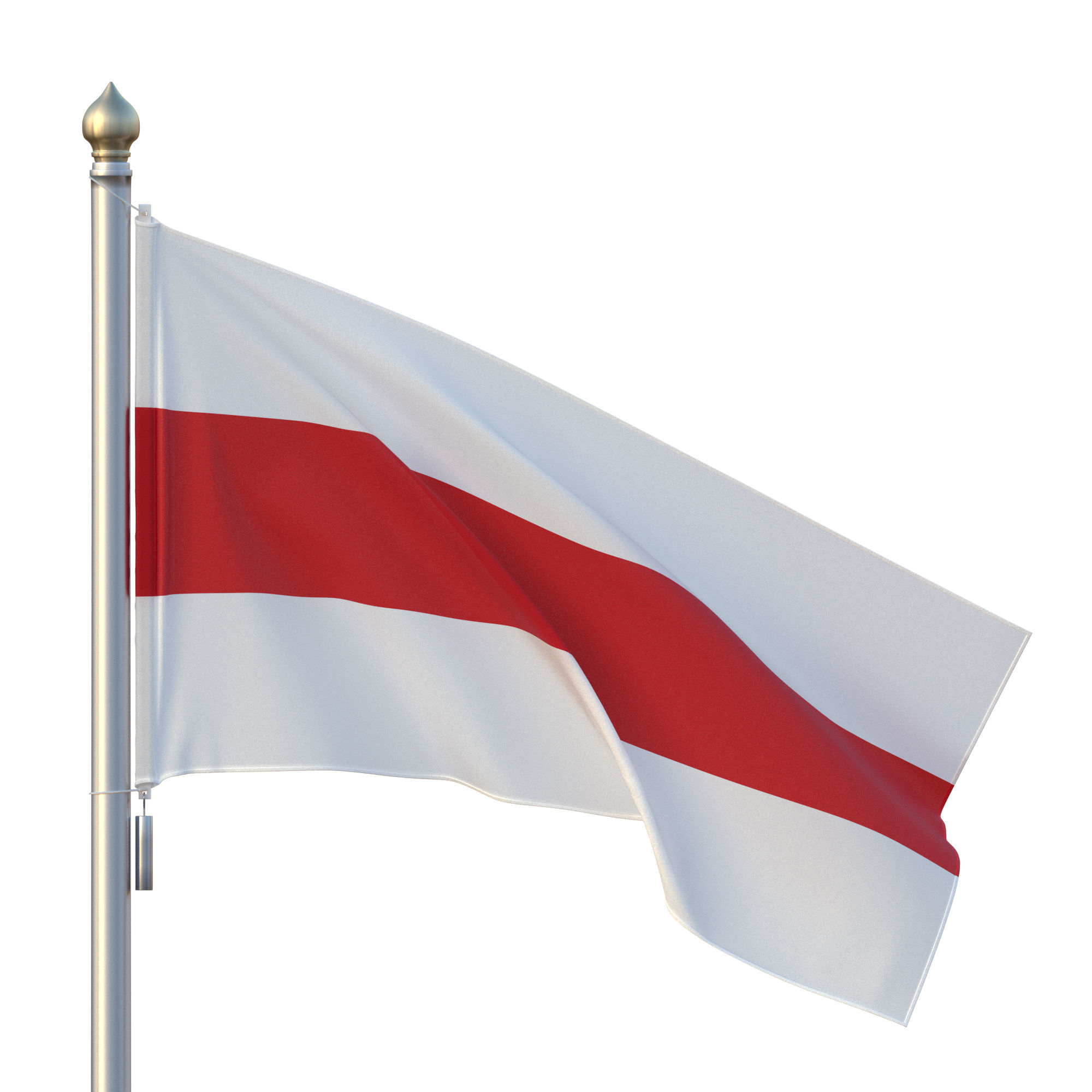 Flagpole Belarus Free 3D model_2