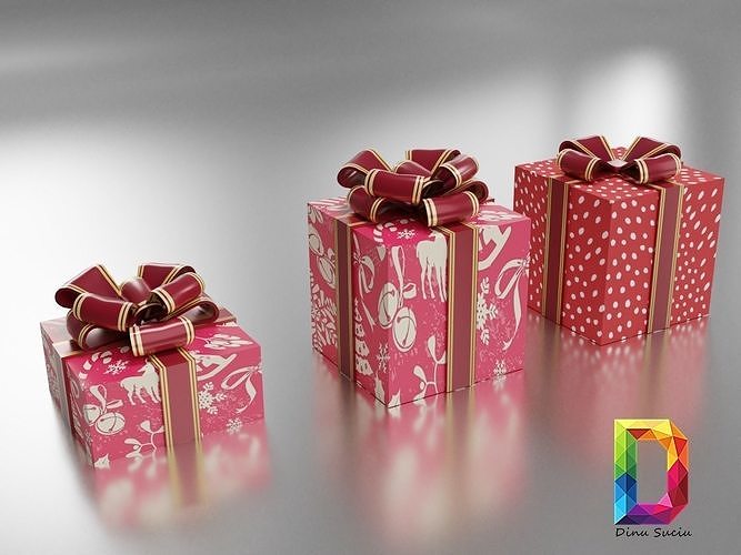 christmas gift box  3D model