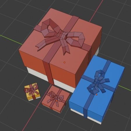 Low Poly Gift Boxes Free low-poly 3D model_4