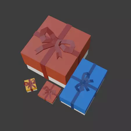 Low Poly Gift Boxes Free low-poly 3D model_0