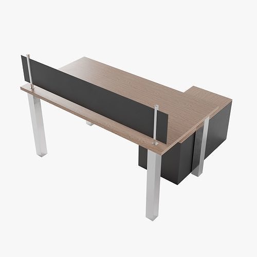 Office Desk Low-poly 3D model