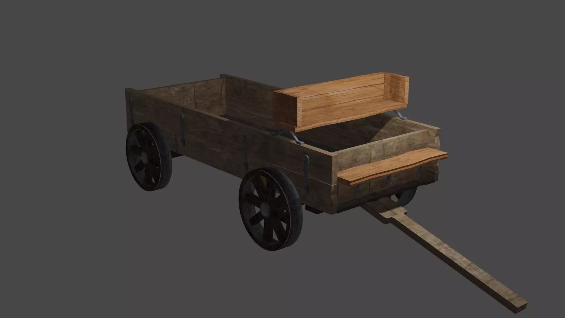 Medieval Cart Free low-poly 3D model