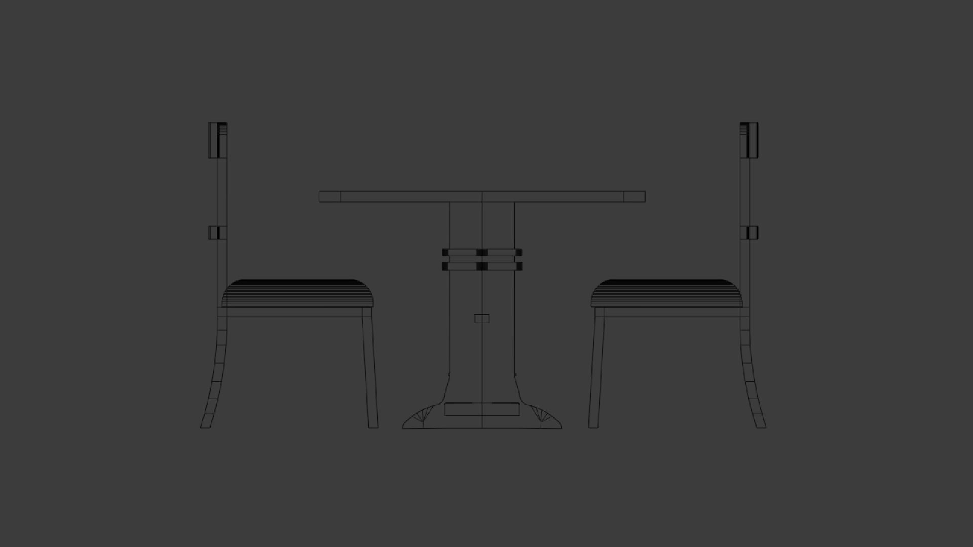 Dining Room Table Set Free 3D model_5
