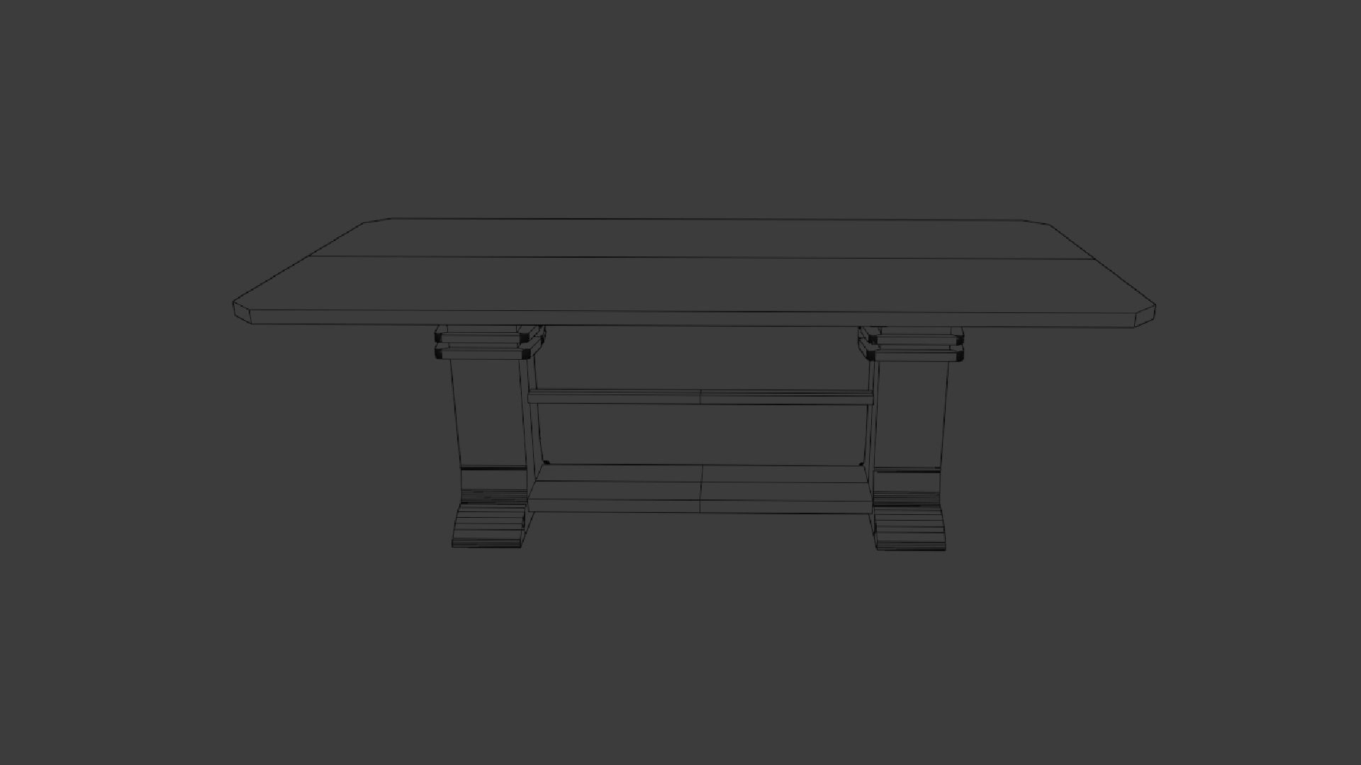 Dining Room Table Set Free 3D model_8