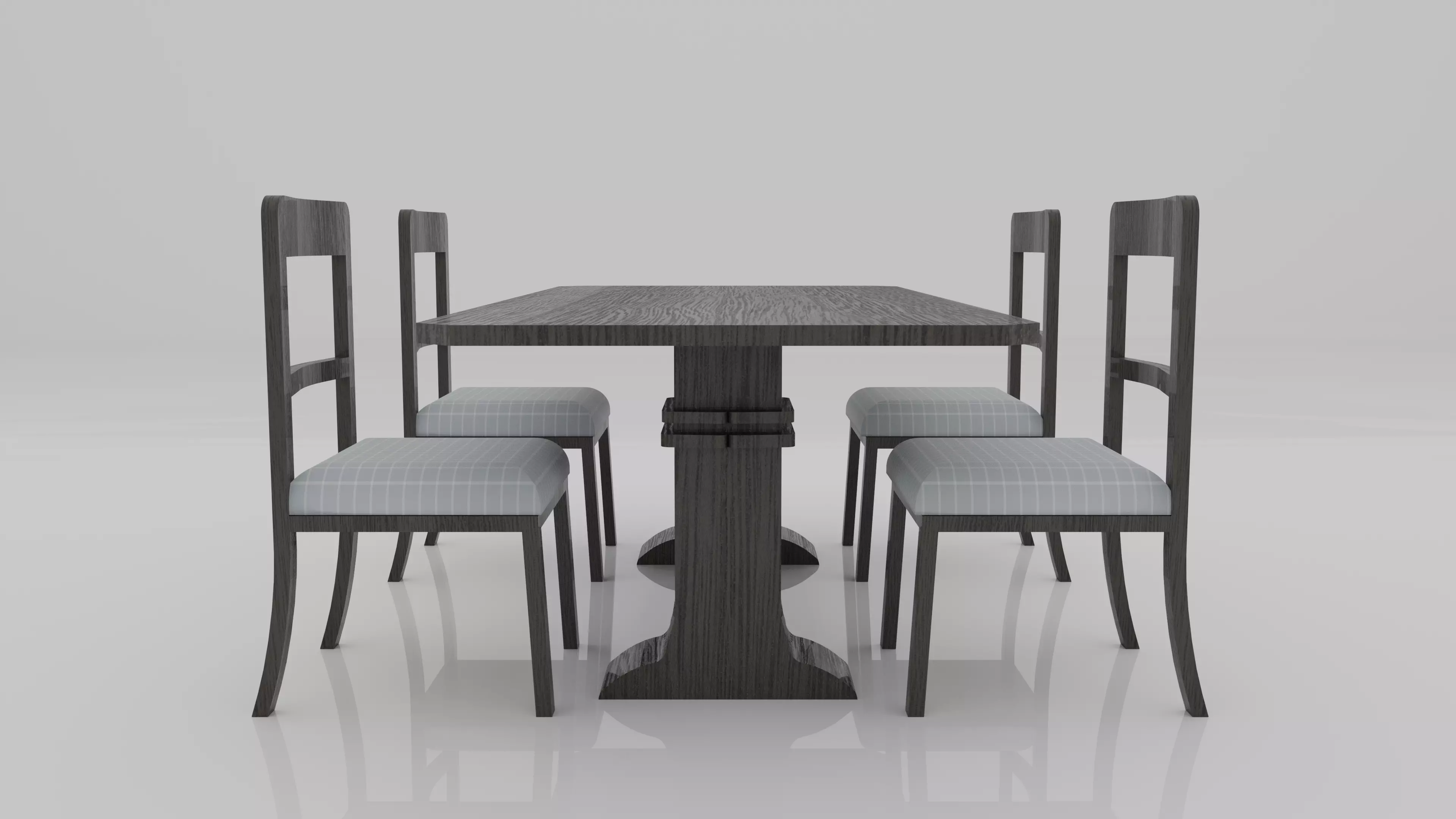 Dining Room Table Set Free 3D model_0