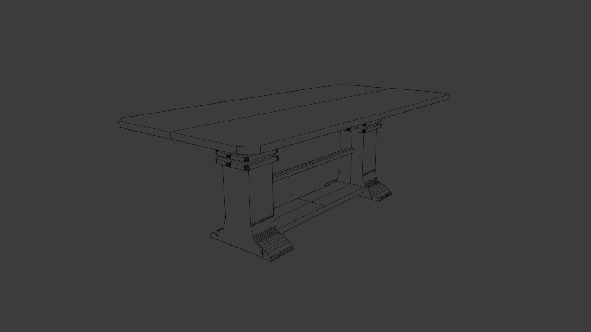 Dining Room Table Set Free 3D model_7