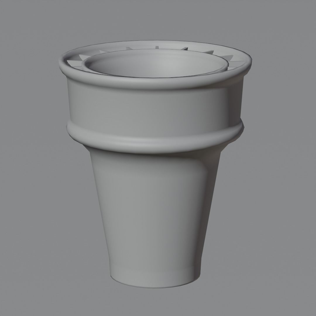Ice Cream Cone Low-poly 3D model_5