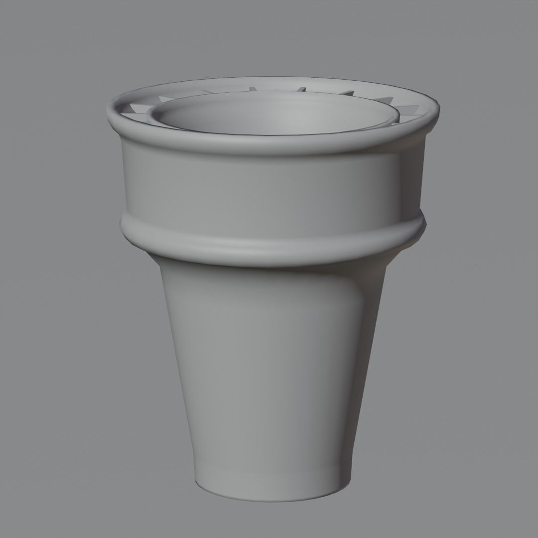 Ice Cream Cone Low-poly 3D model_4